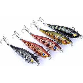 5pcs Topwater Fishing Lures and Sinking Hard Lures or Pencil Popper Lures , as Pencil Popper Lures or Fishing Plugs for Salmon Redfish Trout Bass Walleye-32