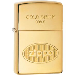 Zippo Lighter: Gold Brick 999.9 - High Polish Brass