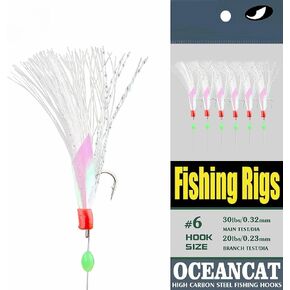 5/10/25/50/100 حزم منصات الصيد 6 هوك/مجموعة قوس قزح الجلد الحرير سلسلة هوك الصيد إغراء المياه المالحة المياه العذبة الطعم تلاعب معالجة 5 #6 #7 #8 #9 #10 # in Kuwait