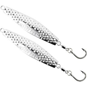 2-8oz Chrome Hammered Hex Diamond Jig - 2 Pack - 3 Sizes to Choose from