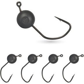 5Pcs Tungsten Wacky Jig Heads, Weedless Wacky Rig Hook Jig Head Finesse Jig for Soft Plastics/Wacky Worms Bass Fishing