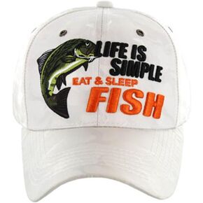 Funny Fishing Caps - Bite Me, Life is Simple Hat Gift - 100% Cotton Embroidered Cap