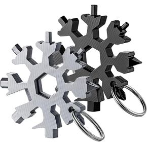 Snowflake Multitool 2PCS 18-in-1 Stainless Steel Snowflake Multi Tool Keychain Tool Gadgets for Outdoor Travel Camping Daily Mens Gifts in Saudi Arabia
