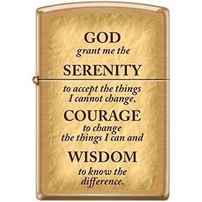 God Grant me the Serenity Prayer Solid Brass Zippo Lighter