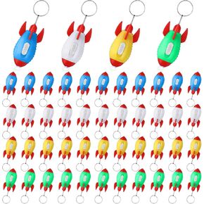 48Pcs Helicopter Mini Flashlight Keychain,Rocket LED Flashlight,Outer Space Party Favors Bulk Small Flashlights for Kids,Mini LED Flashlight KeyRing Astronaut Party Favors