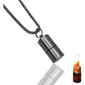 Vintage Trench Lighters, Necklace Lighters, Grinding Wheel Kerosene Lighters, Men's Lighters, Soft Flame Lighters, Cool Lighters, Small Lighters, Wilderness Survival Lighters (No Gas) (Black)