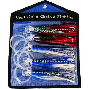 Captain's Choice Fully Rigged 6-inch Offshore Trolling Lures.