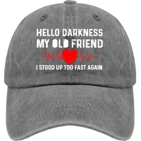 Hello Darkness Friend I Stood Up Too Fast Again Hat Women Funny Mesh Hats for Summer