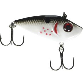 Strike King (REYESD38-311) Red Eye Shad Fishing Lure, Lipless Crankbait, Free-Floating Internal Rattles, 3D Eyes, Premium Size 4 Treble Hooks, 3/8-Ounce, Sinking, Bleeding Gizzard Shad