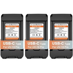 BAOFENG 3 Packs BL-13UV Battery USB-C Charging Enlarge Original Li-ion Battery Rechargeable DC7.4V for GM-15 Pro UV-13 Pro P15UV UV88 UV98