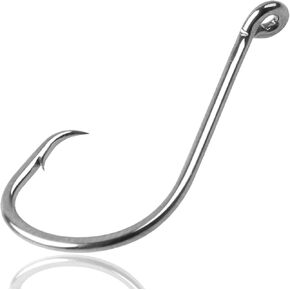 130PCS 7384 Circle Hooks Fishing Hook High Carbon Steel 2X Strong Offset Octopus Hooks for Catfish Bass 1/0-10/0