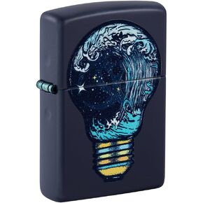 Zippo Black Light Toxic Waves Design Navy Matte Pocket Lighter