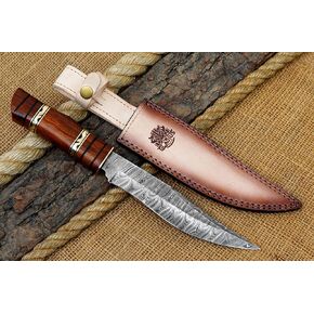 13 Inch Elite Damascus Hunting Skinner - 8 inch Fixed Blade with 5 inch handle for Hunting, Camping & Self-Defense