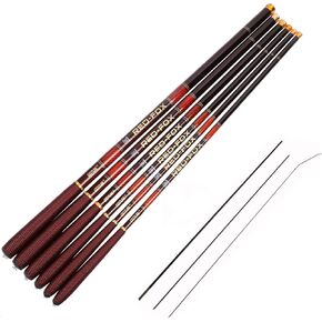 Goture//Telescopic Tenkara Fishing Rod//Ultralight Travel Fishing Rod,Portable Collapsible Bass Crappie Rod,1 Piece Carbon Fiber Inshore Stream Trout Pole 10 12 15 18 21 24 Free Tip Set(Top 3 Segment)