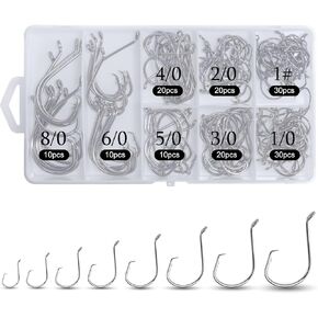 150Pcs Circle Hooks Fishing Hooks Portable Boxed Hooks 8 Specifications of Fishing Hooks Fishing Hook Kit