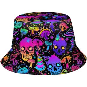 Halloween Skull Bucket Hats Fashion Sun Beach Cap Packable Outdoor Fisherman Hat for Women and Men