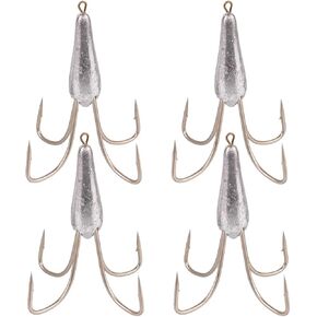 4PCS Weighted Hook Treble Hooks Large Fishing Hooks Size 1.05oz /1.76oz /2.64oz