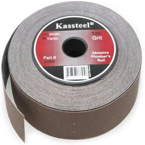 Kassteel 66897 Aluminum Oxide Abrasive Plumber's Roll 180 Grit, 1-1/2" x 10 yd,