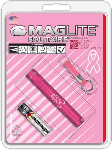 Maglite Solitaire المتوهج 1-Cell AAA الوطنية لسرطان الثدي مصباح يدوي وردي in Saudi Arabia