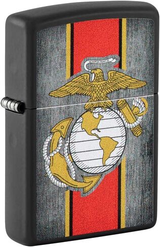 Zippo Lighter: USMC Marines Color Logo - Black Matte 81254 in Saudi Arabia
