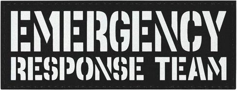 3x8 Emergency Response Team Black and Yellow Text hi vis High Visibility Reflective at Night Plate Carrier Hook Patch in Saudi Arabia