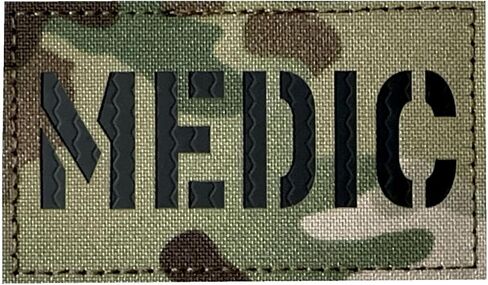 Infrared Medic First Aid EMT EMS Paramedic Body Armor Tactical Patch Hook-Fastener Backing (Coyote Brown) in Saudi Arabia