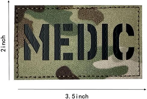 Infrared Medic First Aid EMT EMS Paramedic Body Armor Tactical Patch Hook-Fastener Backing (Coyote Brown) in Saudi Arabia