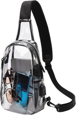 حقيبة تينيات الشفافة المعتمدة على الاستاد، حقيبة شفافة تمر بالجسم، حقيبة كتف كاجوال للرجال والنساء in Kuwait