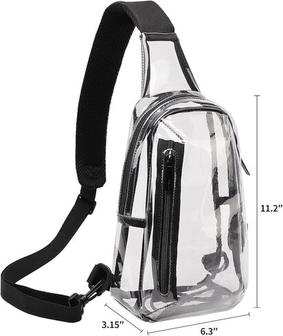 حقيبة تينيات الشفافة المعتمدة على الاستاد، حقيبة شفافة تمر بالجسم، حقيبة كتف كاجوال للرجال والنساء in Kuwait