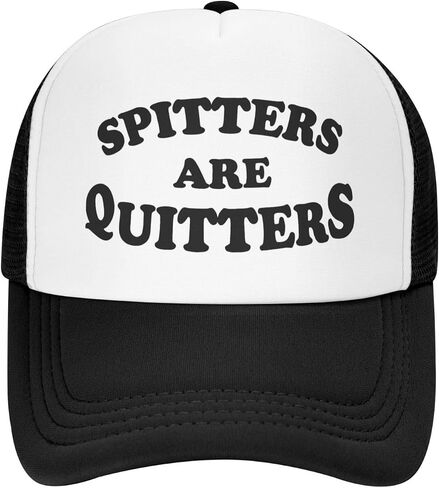 قبعة Spitters are Quitters قبعات سائقي الشاحنات المضحكة، قبعة صيد كلاسيكية قابلة للتعديل للرجال والنساء باللون الأسود in Saudi Arabia