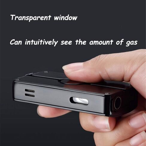 Jet Lighter Torch Lighter, 3 Flame Butane Refillable Cigar Lighter with Visible Gas Tank and Cigar Punch Cigar,Windproof Lighters Cigarette Ignition Without Gas,Adjustable Flame Size(Black） in Saudi Arabia