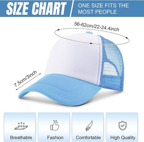 36 Pcs Sublimation Blank Trucker Cap Polyester Mesh Back Trucker Hat Summer Breathable Snapback Trucker Hats for Men Women Golf Beach Fishing Running in Saudi Arabia