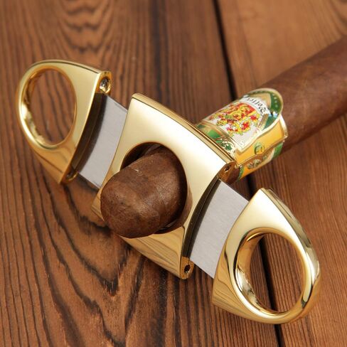 Gold Metal Plating Cigar Lighter and Champagne Cigar Cutter Set in Saudi Arabia