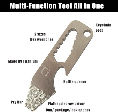 Mini Pry Bar, EDC Multitools Stainless Steel with Bottle Opener, Keychain Pry Bar (Stainless Steel -1 PC) in Saudi Arabia