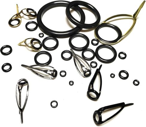 طقم تصليح دليل قضيب الصيد قضيب السيراميك أدلة حلقة الصيد رود دليل مركز حلقة 15 أحجام 28 قطعة (3 #-40 #) in Kuwait