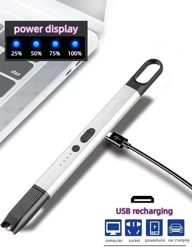 ولاعة شموع معدنية من سويلد، ولاعة شموع جمالية بشحن USB، ولاعة بلازما مقاومة للرياح للشموع، شمعة معطرة، موقد غاز، ولاعة بطارية عديمة اللهب مع مفتاح أمان in Saudi Arabia