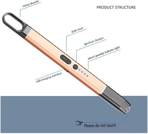 ولاعة شموع معدنية من سويلد، ولاعة شموع جمالية بشحن USB، ولاعة بلازما مقاومة للرياح للشموع، شمعة معطرة، موقد غاز، ولاعة بطارية عديمة اللهب مع مفتاح أمان in Saudi Arabia