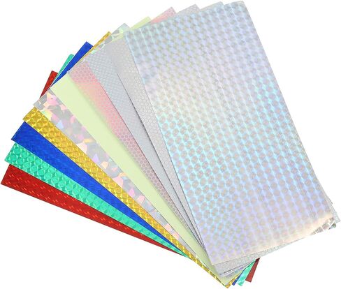PATIKIL Assorted Reflective Fishing Lure Stickers, 24Pcs Adhesive Holographic Making Sticker Crafts DIY Film Flash Lure Tape for Fishing Lure Making Metal Baits in Saudi Arabia