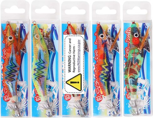 Squid Jig Saltwater Glow Squid Lures, 5/10pcs Luminous Shrimp Lures Fluorescent Squid Jigs Prawn Cuttlefish Sleeve Octopus Jigs Fishing Lures Size 2.5 3 in Saudi Arabia