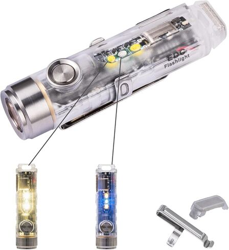 RovyVon Aurora A6 USB-C Keychain Flashlight, Max 650 Lumens Super Bright with Pocket Size, Fluorescent Button EDC Gadget, Magnetic Accessories, Momentary On, Gift for Outdoor Daily Use(365nm/White) in Saudi Arabia