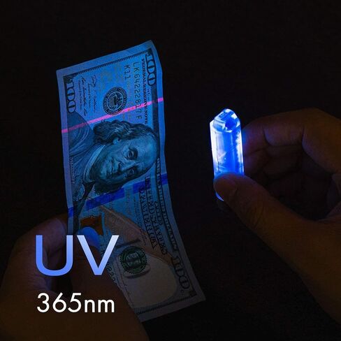 RovyVon Aurora A6 USB-C Keychain Flashlight, Max 650 Lumens Super Bright with Pocket Size, Fluorescent Button EDC Gadget, Magnetic Accessories, Momentary On, Gift for Outdoor Daily Use(365nm/White) in Saudi Arabia