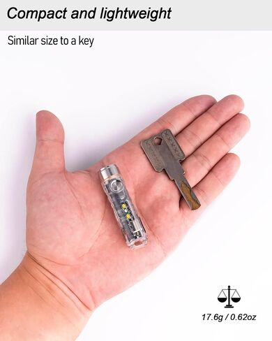 RovyVon Aurora A6 USB-C Keychain Flashlight, Max 650 Lumens Super Bright with Pocket Size, Fluorescent Button EDC Gadget, Magnetic Accessories, Momentary On, Gift for Outdoor Daily Use(365nm/White) in Saudi Arabia