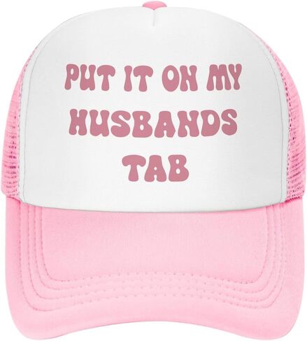 Put It On My Husbands Tab Drinking Trucker Hat/Dirty Trucker Hats/Funny Pink Trucker Hats,Trucker Hat for Women and Men in Saudi Arabia