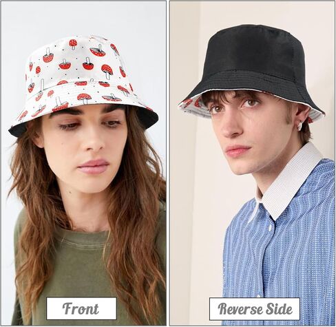 قبعة دلو للجنسين، قبعة شمس للشاطئ، قبعة صيد للرجال والنساء والمراهقين، ملابس مزدوجة الجانب قابلة للعكس in Kuwait