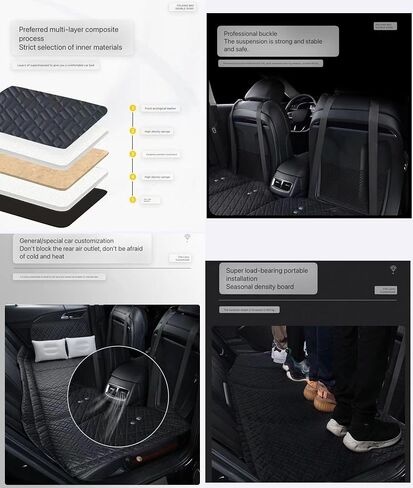 Non-Inflatable Car Mattress，Portable Car Back Seat Folding Bed，Car Travel Camping Mattress for Sleeping，Car Back Seat Extender for Car、SUV、Truck and Pickup (Brown) in Saudi Arabia