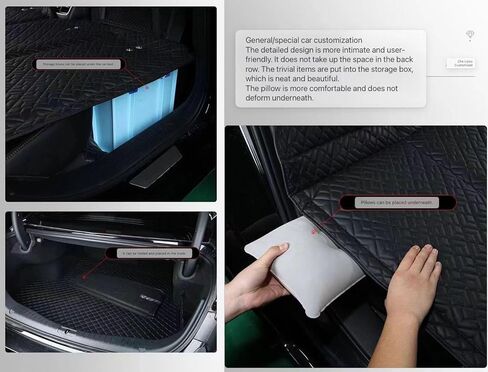 Non-Inflatable Car Mattress，Portable Car Back Seat Folding Bed，Car Travel Camping Mattress for Sleeping，Car Back Seat Extender for Car、SUV、Truck and Pickup (Brown) in Saudi Arabia