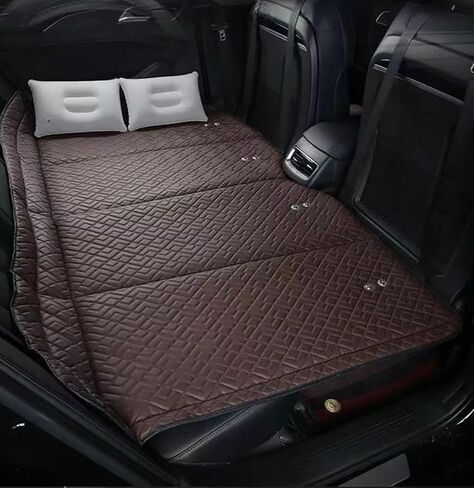 Non-Inflatable Car Mattress，Portable Car Back Seat Folding Bed，Car Travel Camping Mattress for Sleeping，Car Back Seat Extender for Car、SUV、Truck and Pickup (Brown) in Saudi Arabia