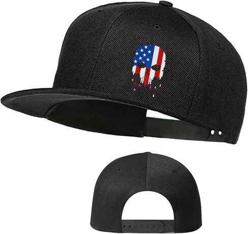 Snapback Hat for Men Boys Black Baseball Cap Flat Bill Dad Hats Trucker Caps Gift for Teens Flat Brim Hat in Saudi Arabia