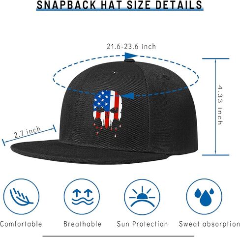 Snapback Hat for Men Boys Black Baseball Cap Flat Bill Dad Hats Trucker Caps Gift for Teens Flat Brim Hat in Saudi Arabia