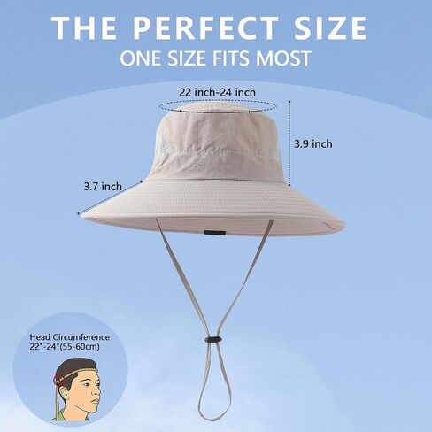 Sun Hats for Men Women Wide Brim Fishing Hat UPF 50+ Sun Protection Bucket Hat for Safari Hiking Gardening Beach in Saudi Arabia
